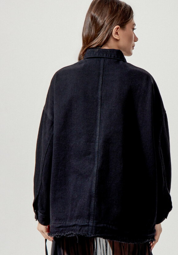 Джинсовая куртка со стразами на карманах шир.  580, рис. 26