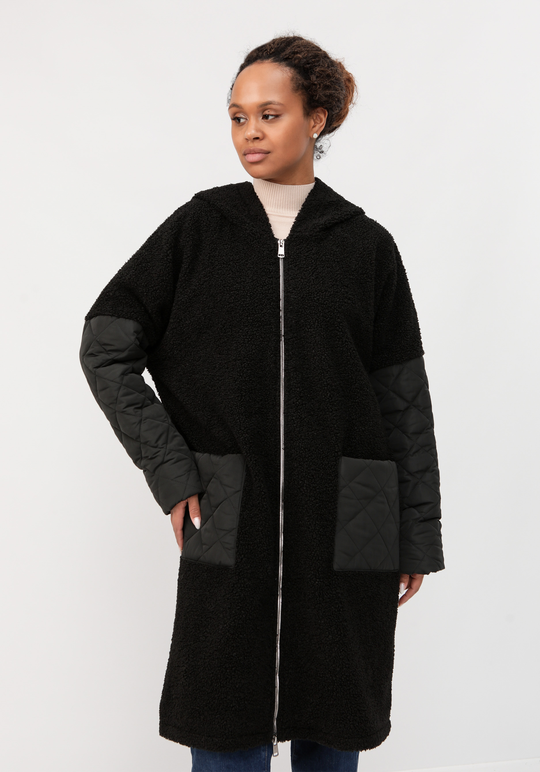 Пальто "Севиль" ZORY, цвет черный, размер 64-66 - фото 1