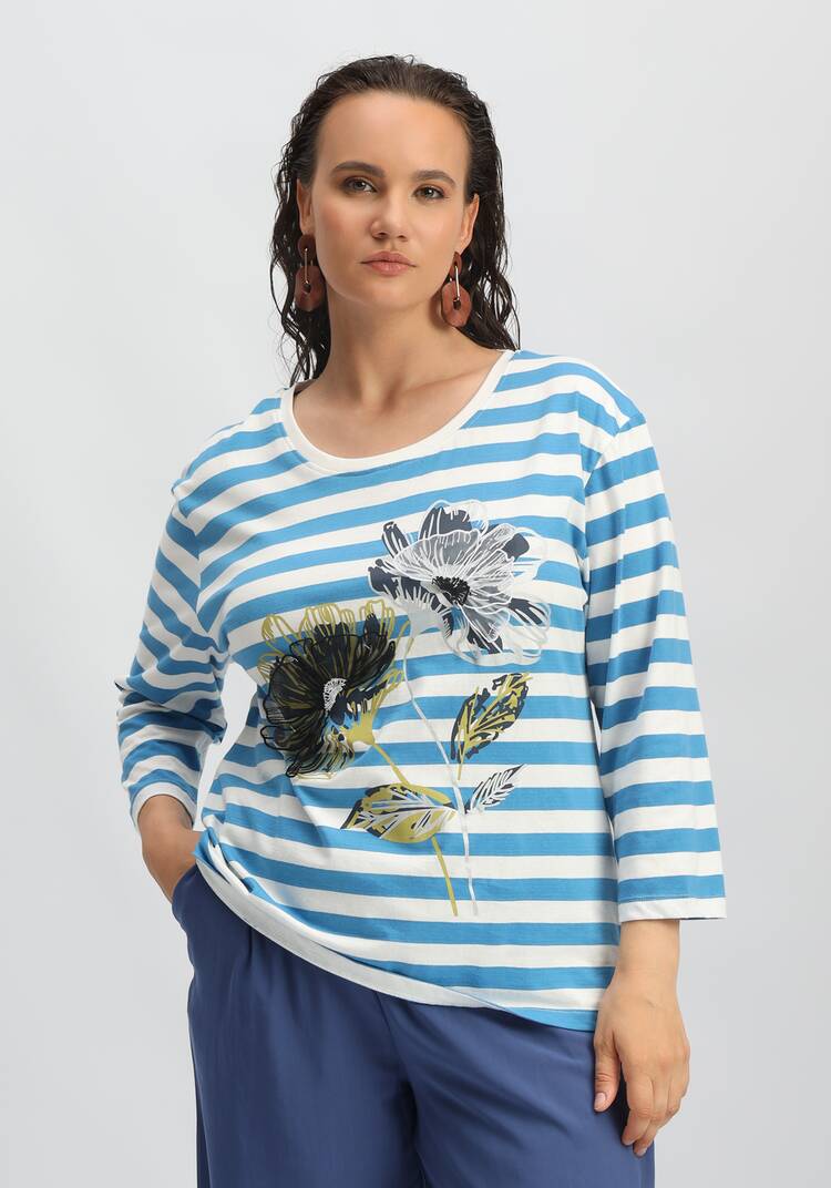 Лонгслив с цветами 3D шир.  750, рис. 26