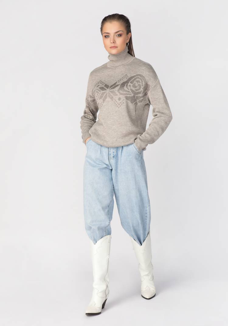 Джемпер с орнаментом по груди и рукаву шир.  750, рис. 3