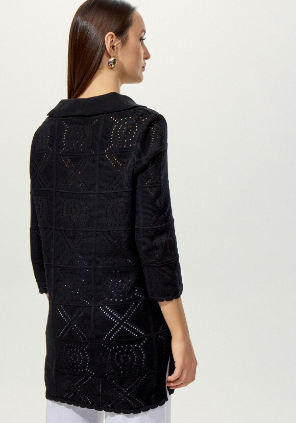 Туника с ажурным рисунком и воротником поло шир.  580, рис. 10