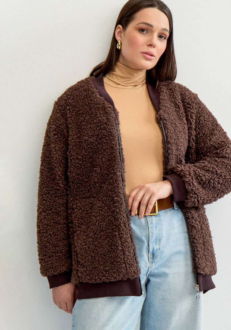 Бомбер на молнии в стиле тедди шир.  750, рис. 33