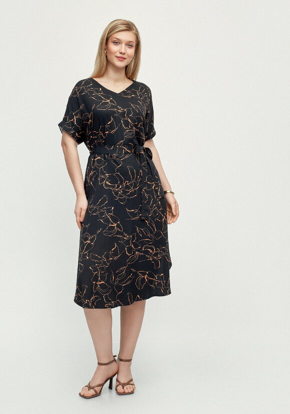 Платье с декоративными завязками на спине шир.  580, рис. 1