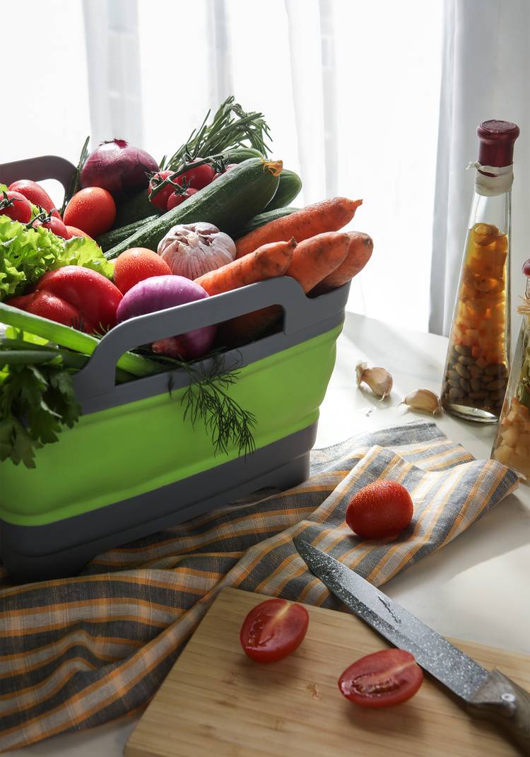 Складная корзина-раковина со сливом шир.  750, рис. 8