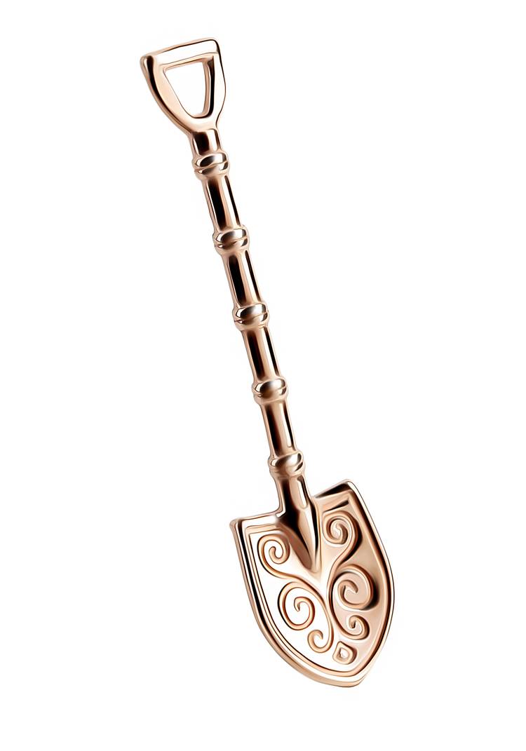 Серебряный сувенир Денежная лопата шир.  750, рис. 3