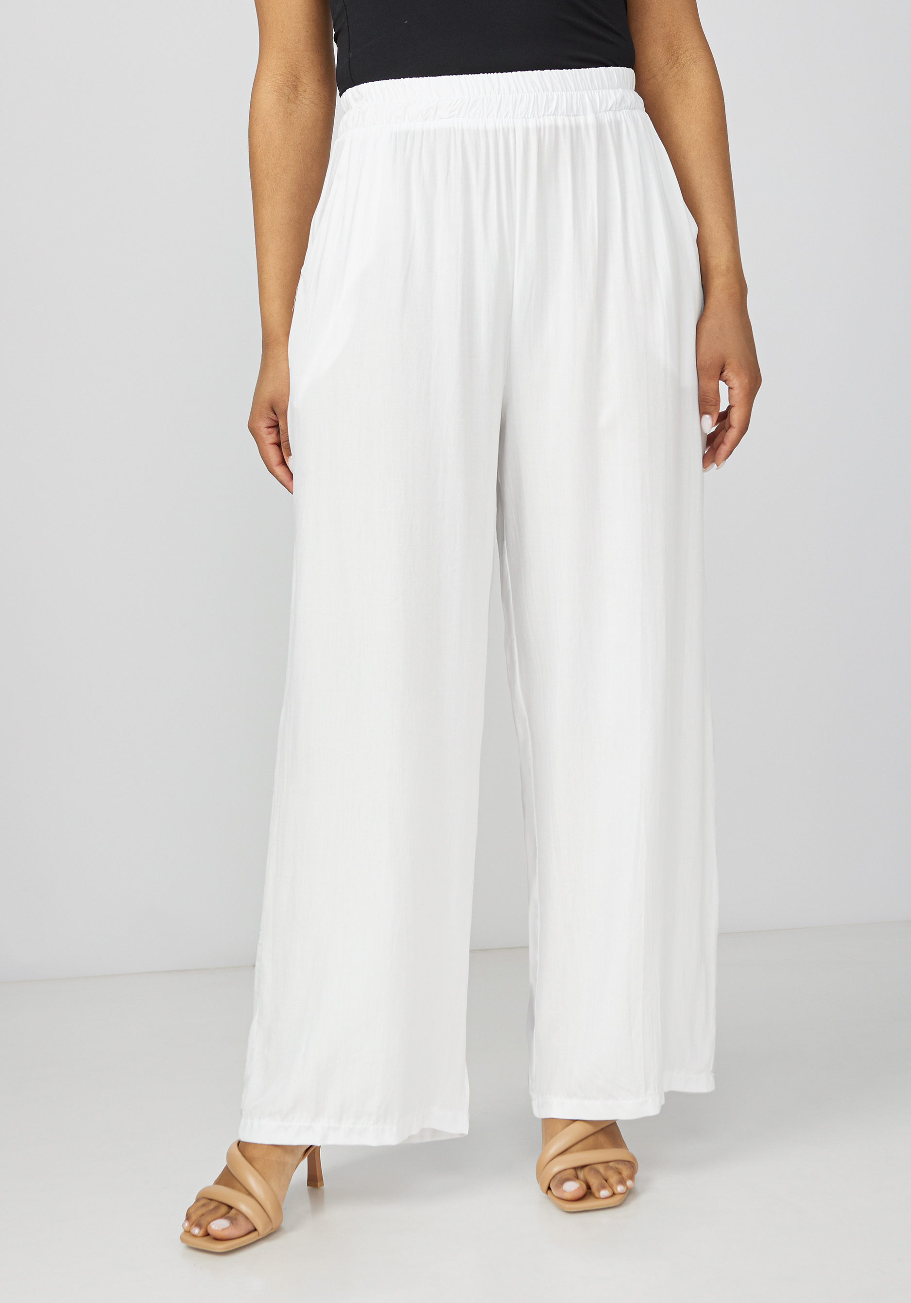 Штапельные брюки "Барбара" Simple Story, цвет белый, размер 56 - фото 4