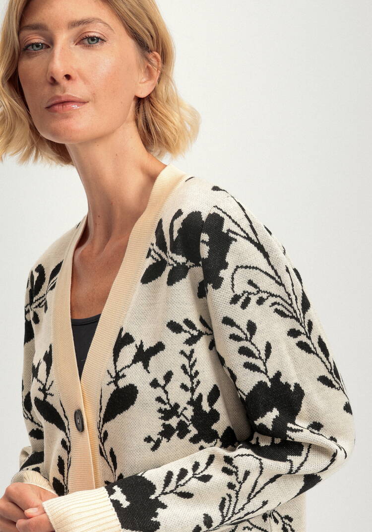 Кардиган с цветочным рисунком шир.  750, рис. 5