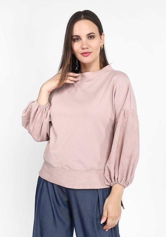 Джемпер из двух видов ткани шир.  580, рис. 4