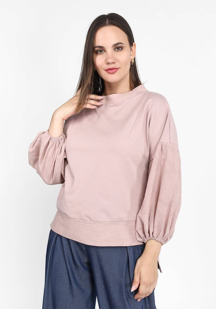 Джемпер из двух видов ткани шир.  750, рис. 4