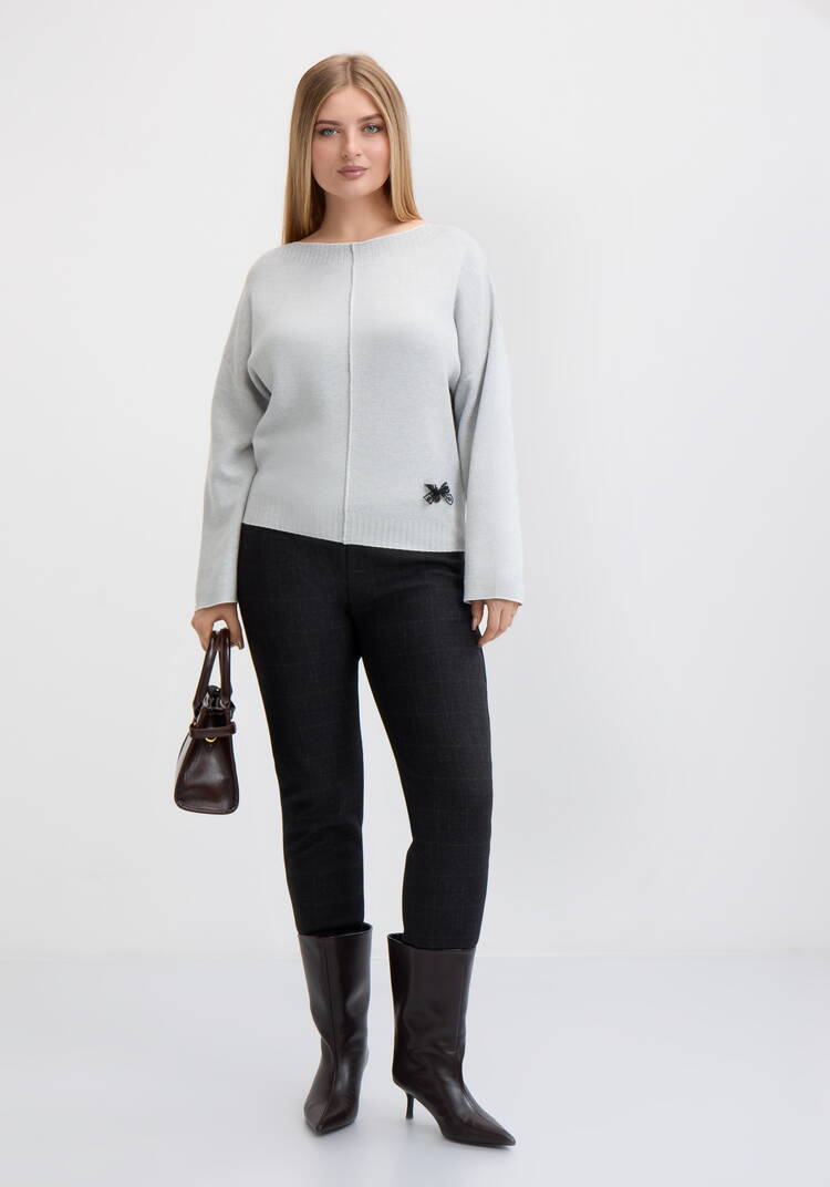 Джемпер с округлым вырезом горловины шир.  750, рис. 2