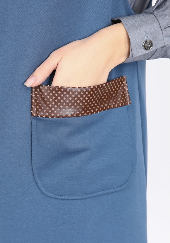 Сарафан с отделкой из перфорированной экокожи шир.  580, рис. 3