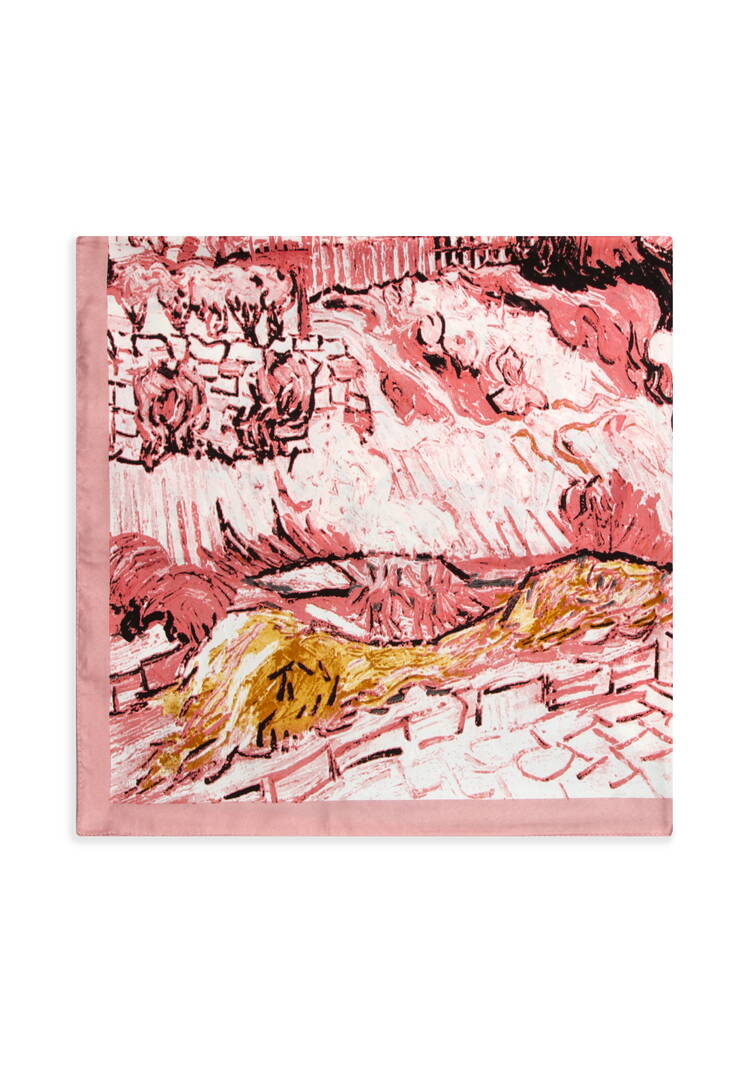 Платок с рисунком пейзажа шир.  750, рис. 11