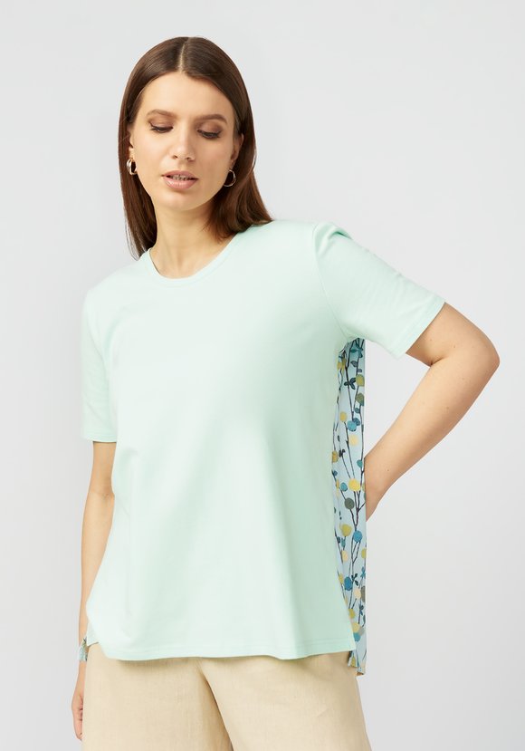 Блуза в комбинации из двух тканей шир.  580, рис. 1