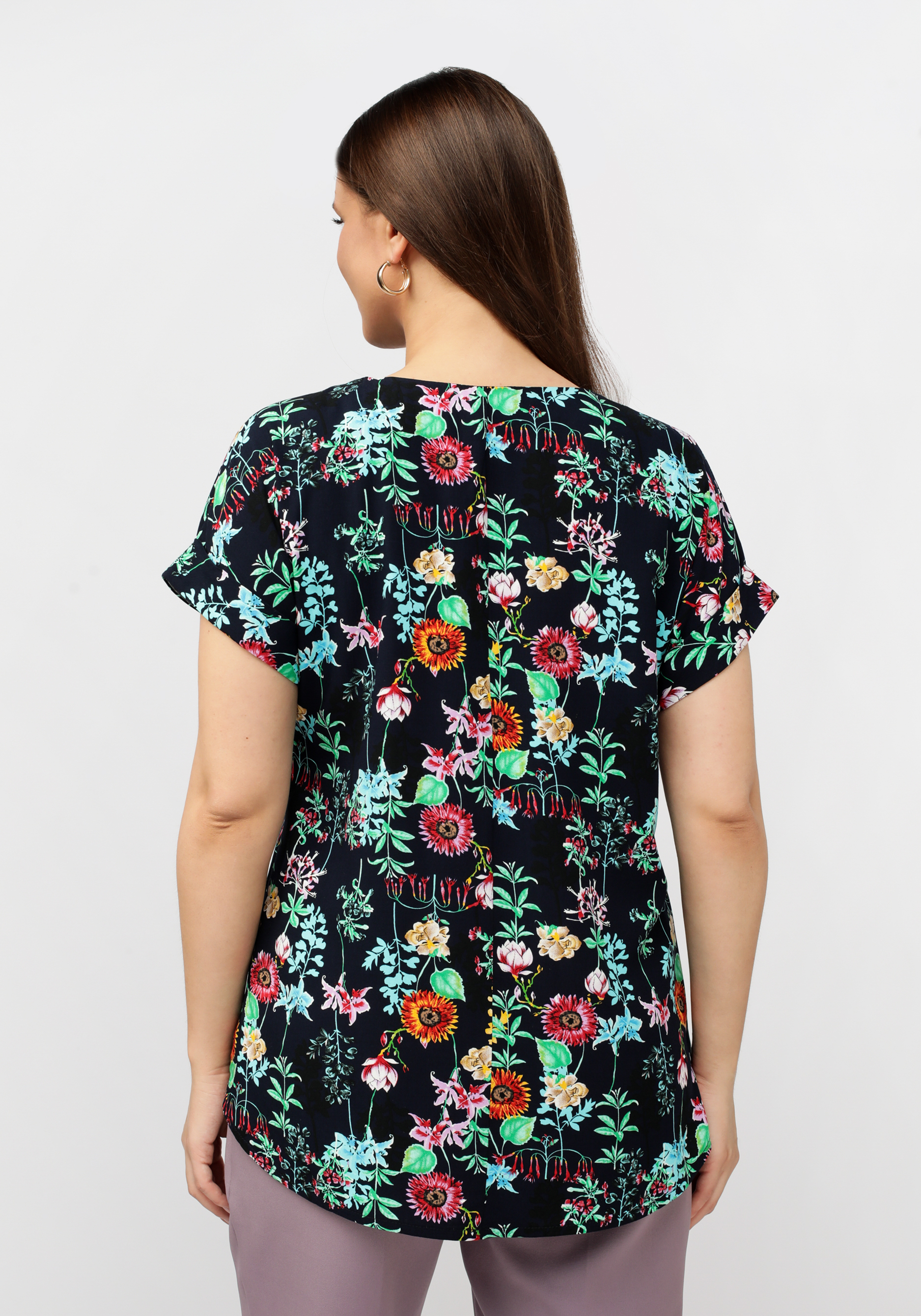 Блуза с цветочным рисунком Manhattan, размер 58 - фото 3