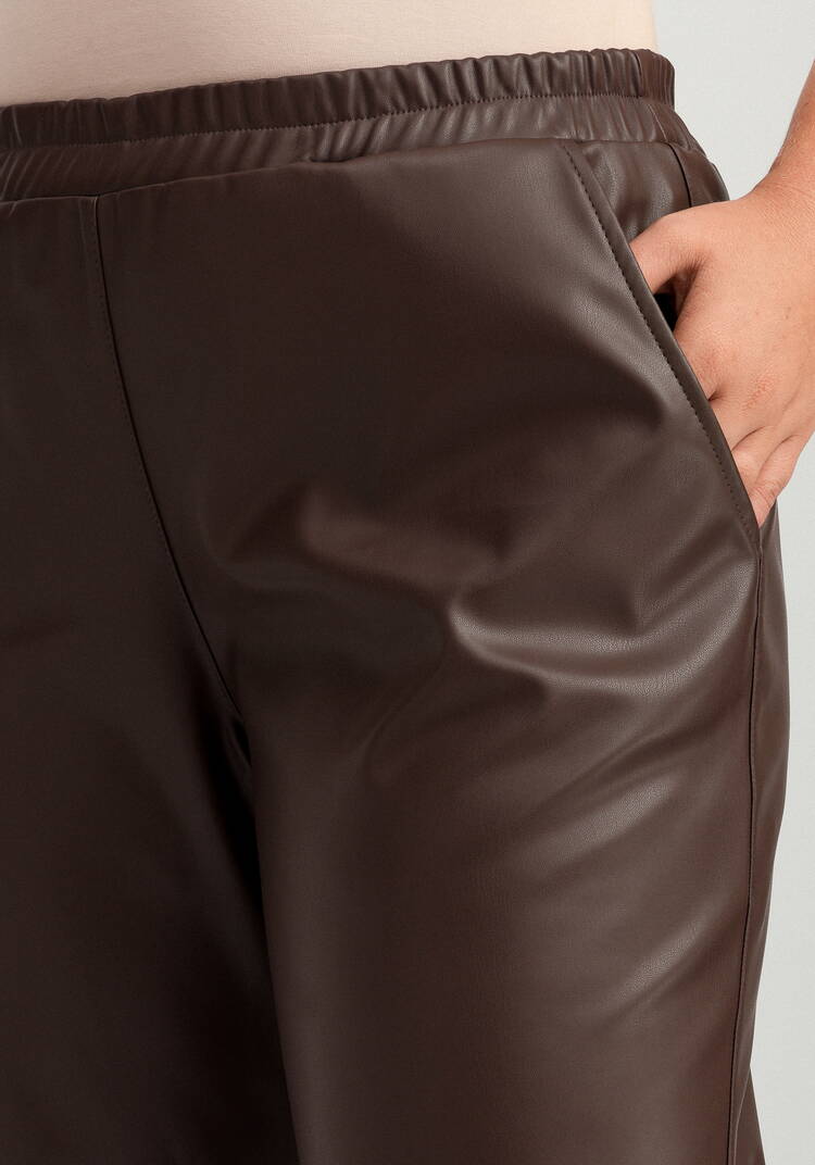 Брюки из экокожи прямые на резинке шир.  750, рис. 5