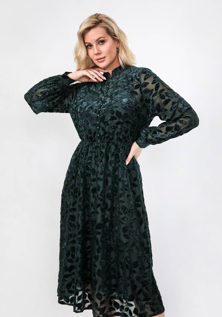 Платье из бархата с воротником-стойкой шир.  750, рис. 14