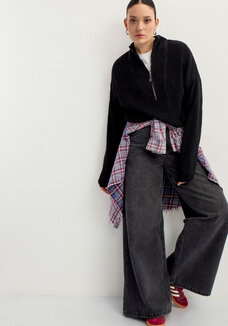 Свитер с высокой горловиной на молнии