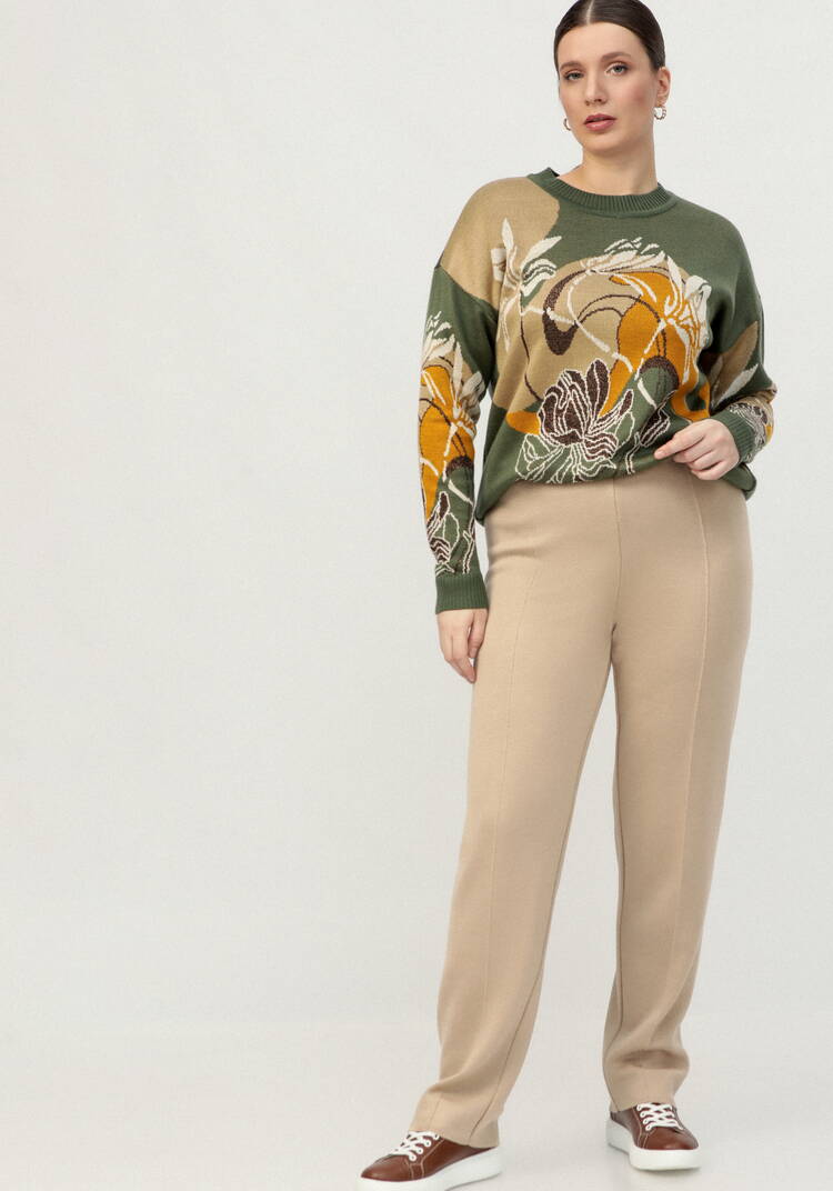 Брюки прямые зауженные книзу на резинке шир.  750, рис. 21