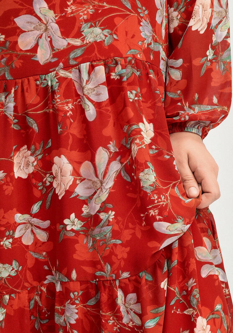 Платье ярусное с цветочным принтом шир.  750, рис. 29