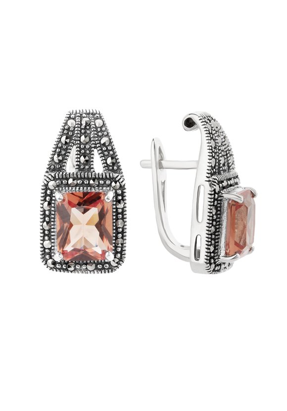 Серебряные серьги  Глория шир.  580, рис. 2