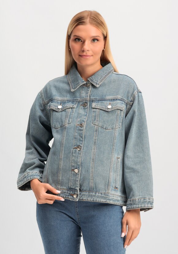 Джинсовая куртка Лора шир.  580, рис. 1
