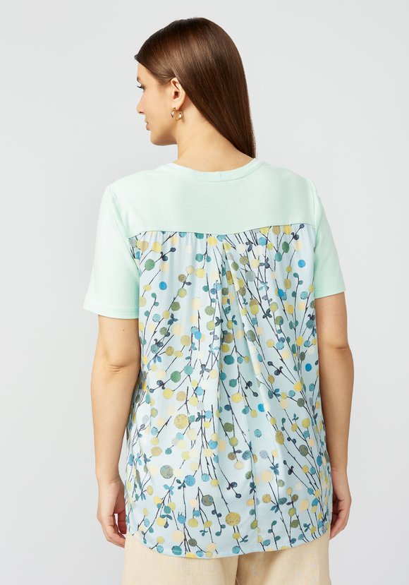 Блуза в комбинации из двух тканей шир.  580, рис. 3