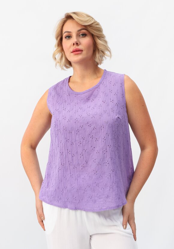 Майка ажурная из шитья с круглым вырезом шир.  580, рис. 17