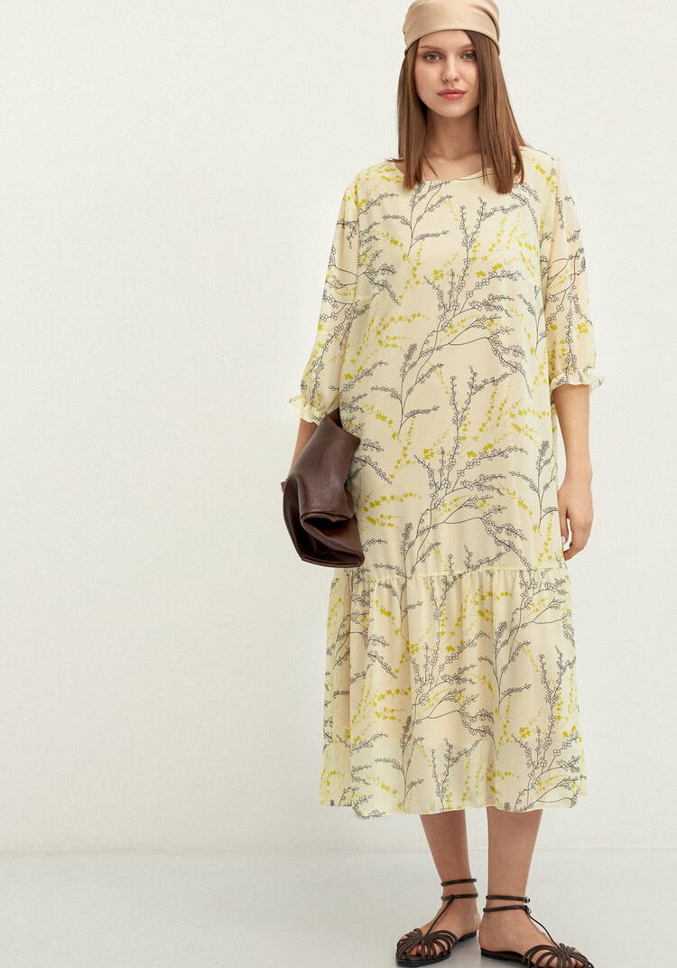 Платье с цветочным принтом шифоновое шир.  750, рис. 15