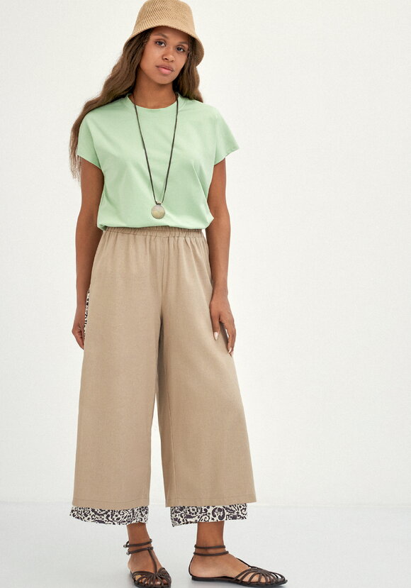 Брюки комбинированные длиной 7/8 шир.  580, рис. 1