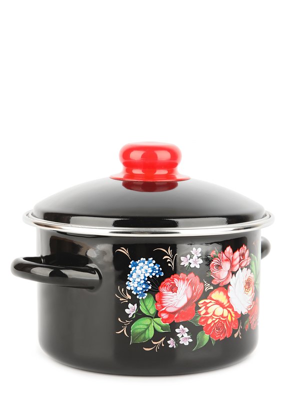 Кастрюля с крышкой Жостовские мотивы шир.  580, рис. 2