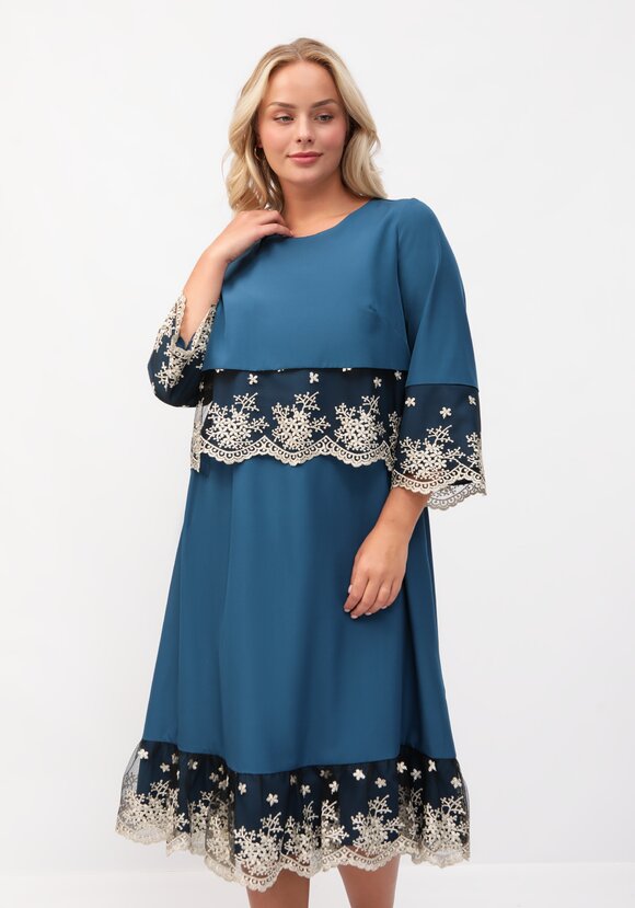 Платье с отделкой кружевом шир.  580, рис. 20