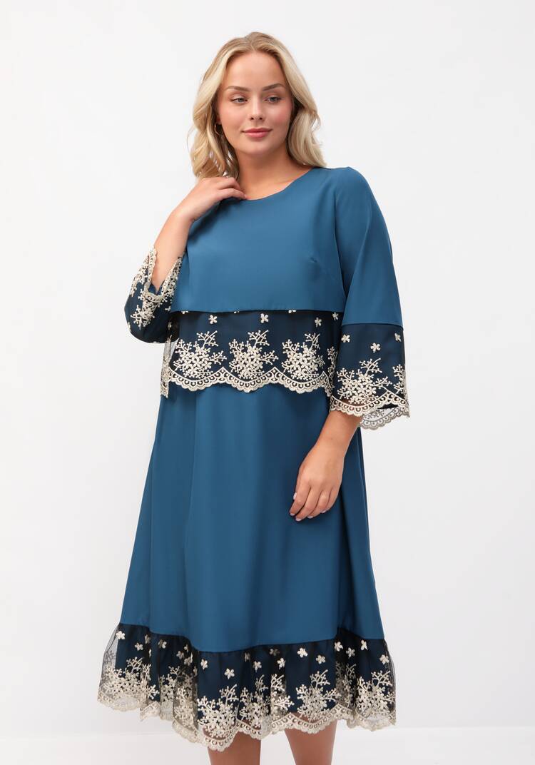 Платье с отделкой кружевом шир.  750, рис. 20