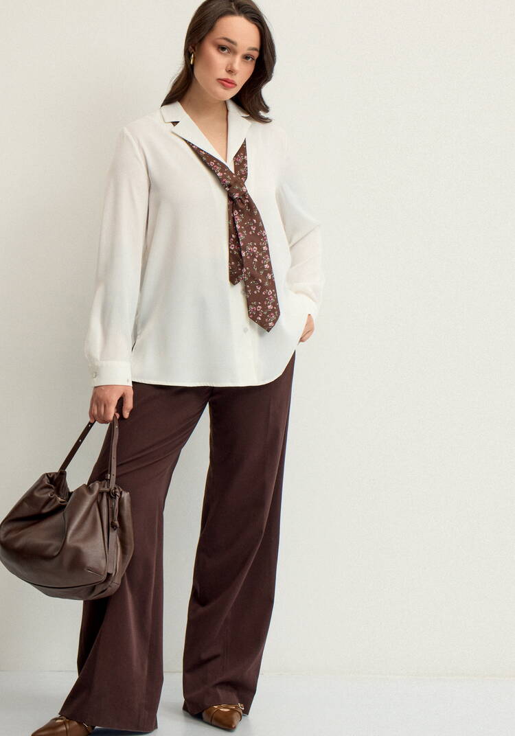 Блуза шелковая с отложным воротом шир.  750, рис. 7