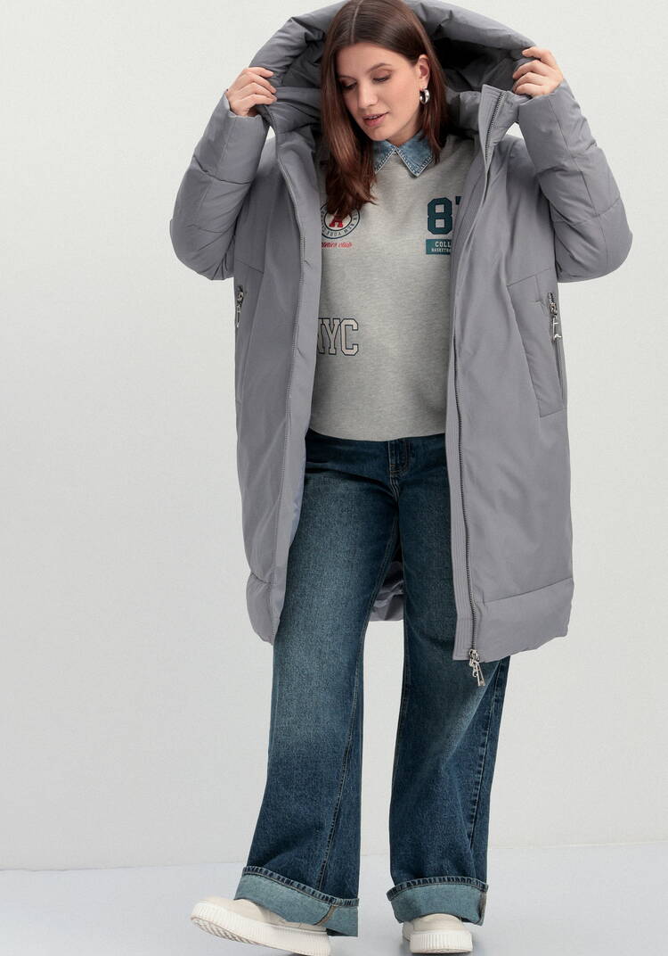 Пуховик с боковыми карманами на молнии шир.  750, рис. 32