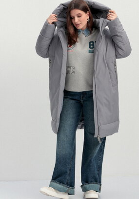 Пуховик с боковыми карманами на молнии