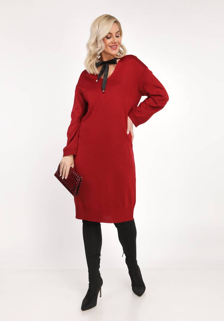 Платье прямого силуэта с атласным бантом шир.  750, рис. 7