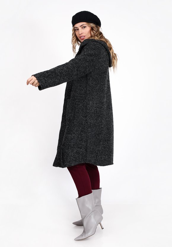 Пальто расклешенного кроя с капюшоном шир.  580, рис. 4