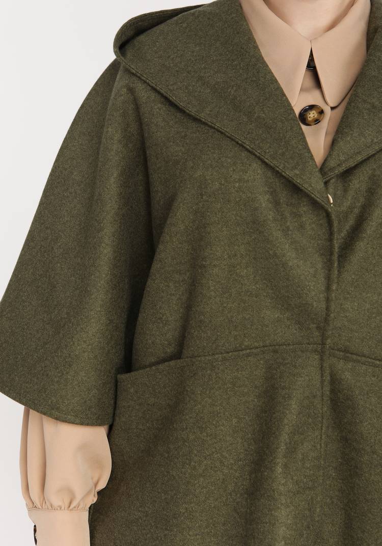 Пончо свободного кроя с капюшоном шир.  750, рис. 3