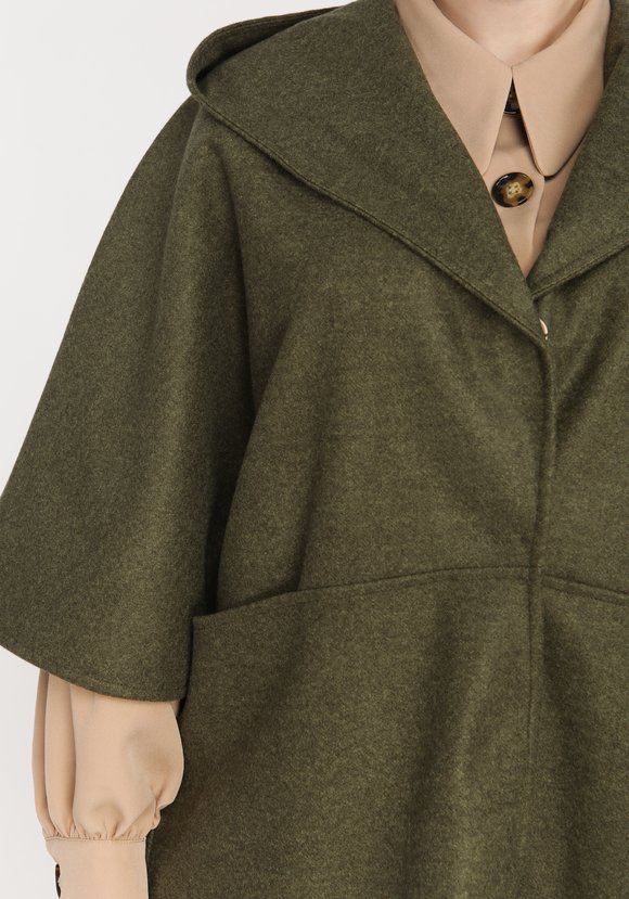 Пончо свободного кроя с капюшоном шир.  580, рис. 3