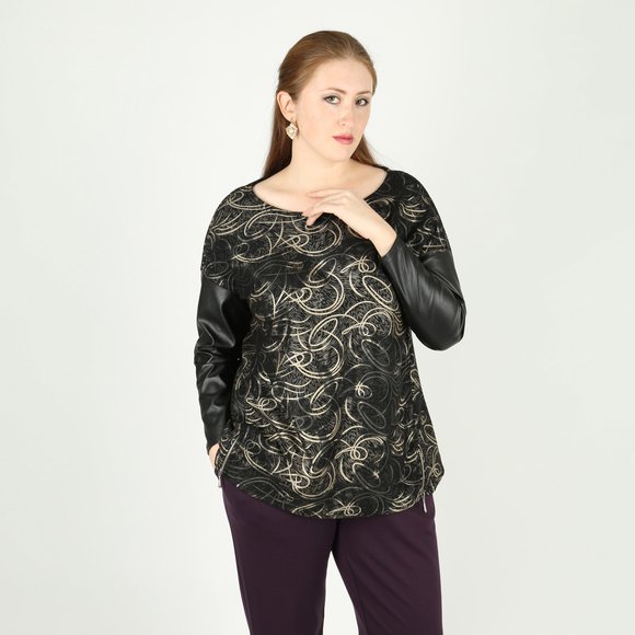 Блузка с округлым вырезом и молниями шир.  580, рис. 6