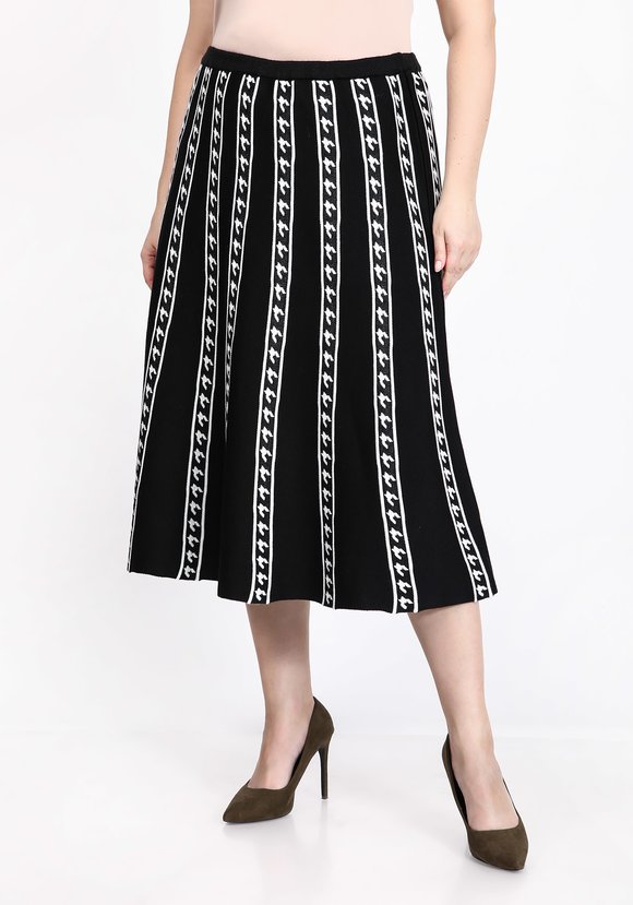 Юбка с вертикальным рисунком пье-де-пуль шир.  580, рис. 1