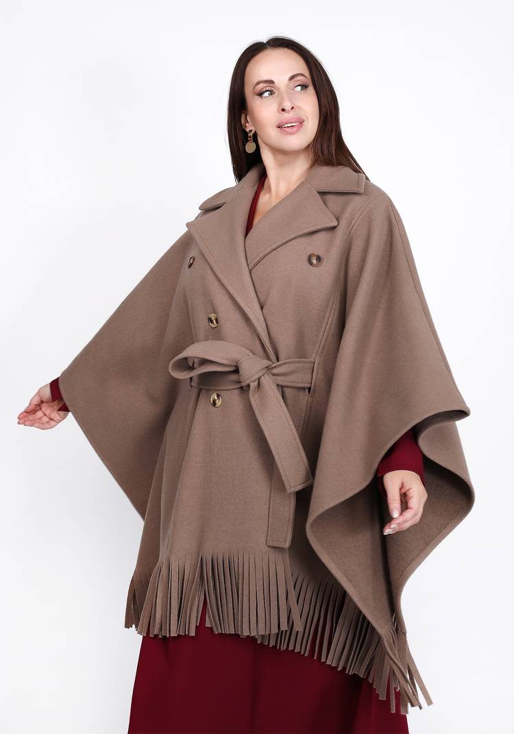 Пальто-пончо с бахромой шир.  750, рис. 5