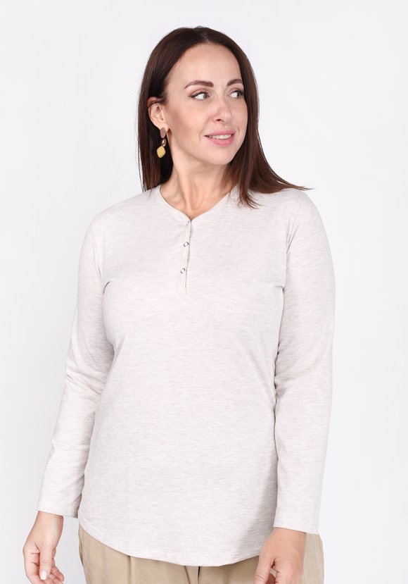 Лонгслив с округлым вырезом на кнопках шир.  580, рис. 1