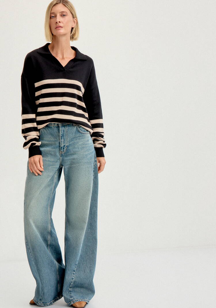 Джемпер поло в полоску шир.  750, рис. 21