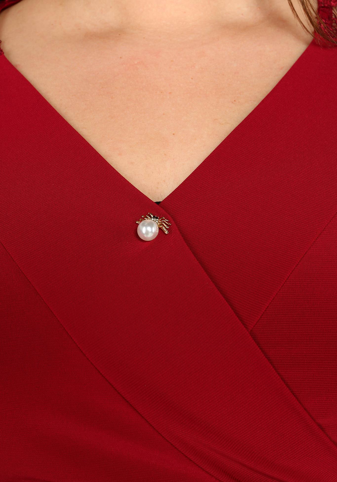 Блуза "Парижский шик" GalaGrosso, размер 50, цвет красный - фото 4