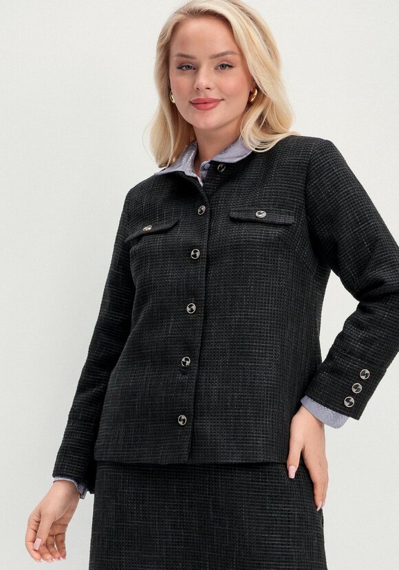 Пиджак из твида однобортный шир.  580, рис. 15