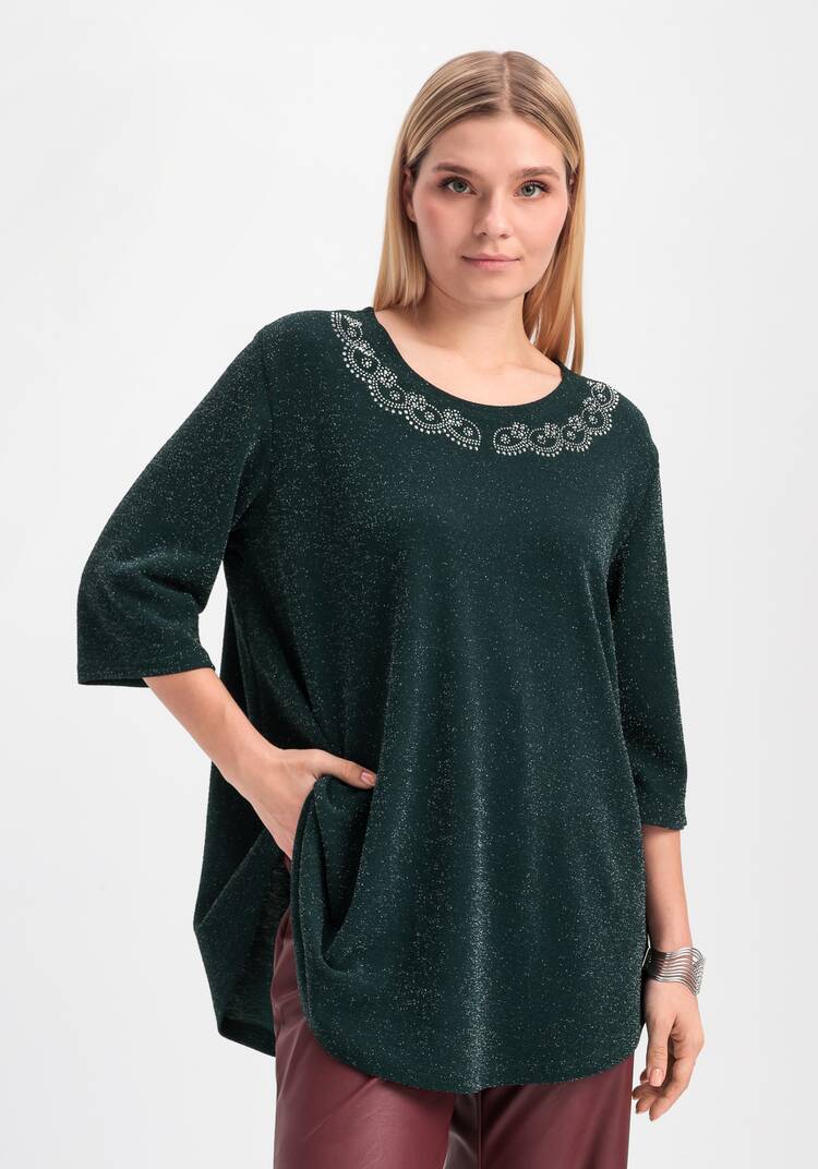 Туника с люрексом и декором из страз шир.  750, рис. 13