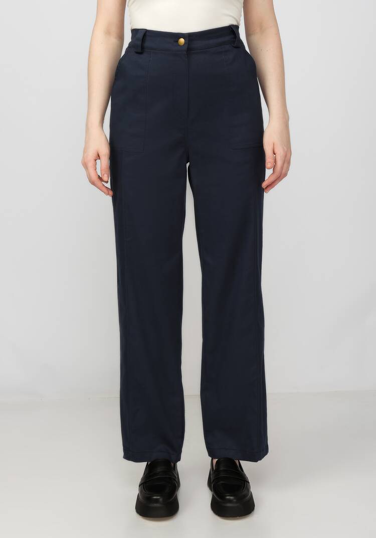 Брюки прямые с рельефами и отстрочками шир.  750, рис. 4