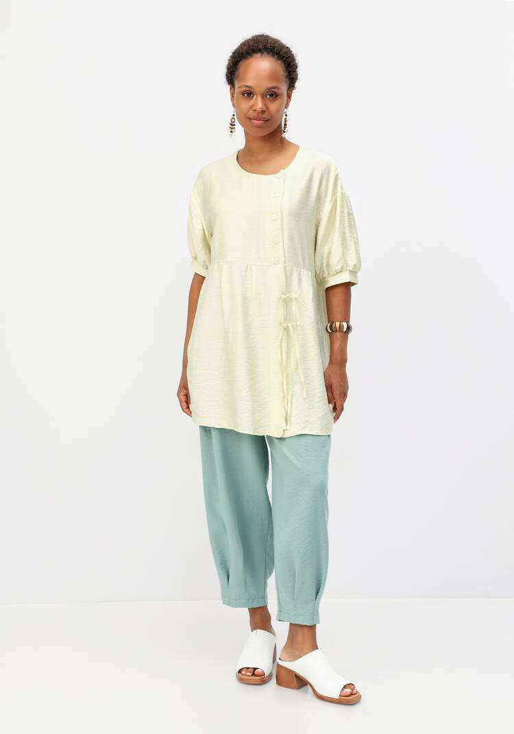 Блуза свободная с декоративными завязками шир.  750, рис. 16