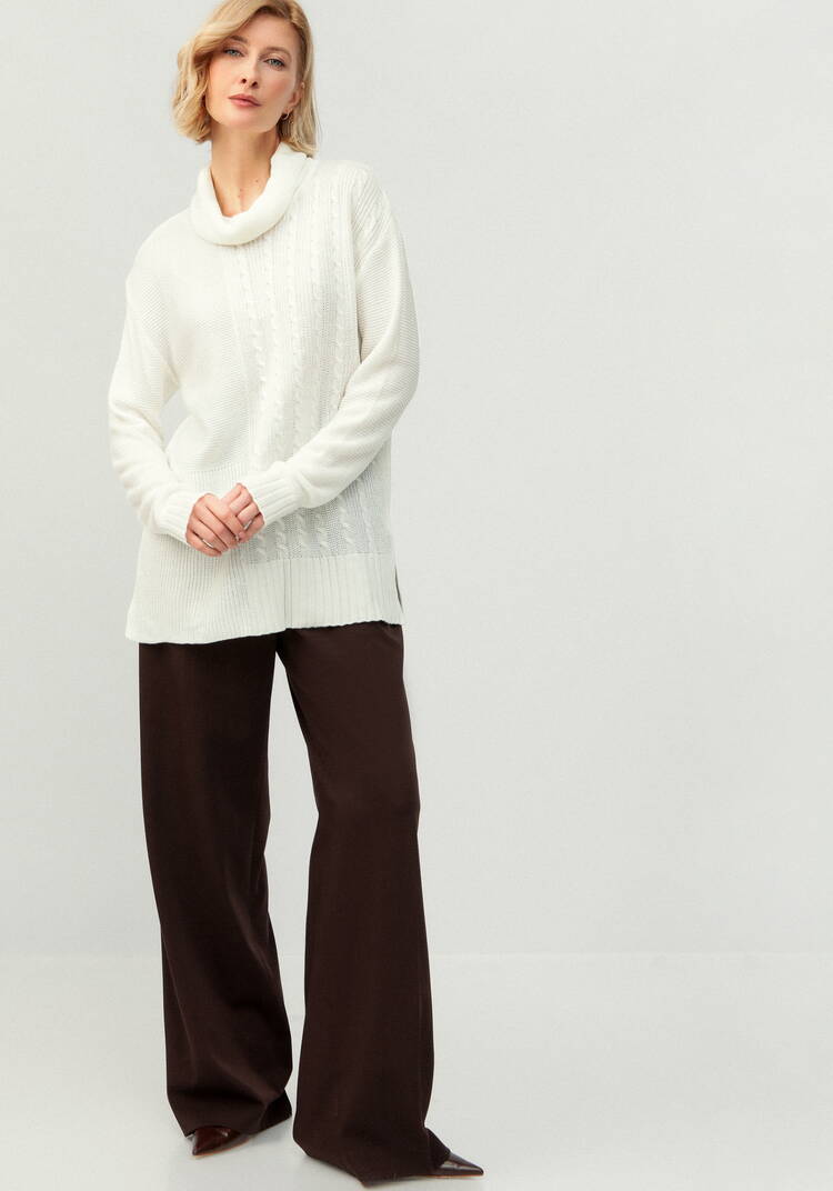 Удлиненный джемпер с косами шир.  750, рис. 12